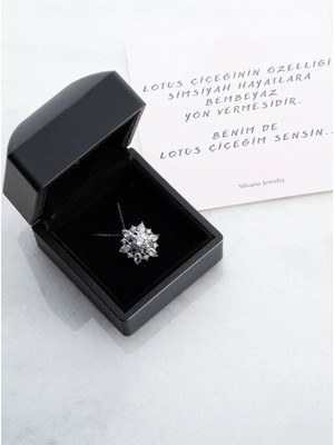 EDSA Silver 925 Ayar Gümüş Işıklı Kutu Lotus Kolye