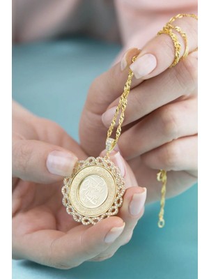 EDSA Silver 925 Ayar Gümüş Sonsuz Çerçeveli Dualı El Yazısı Kolye
