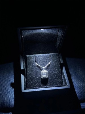 EDSA Silver 925 Ayar Gümüş Baget Taşlı Kolye