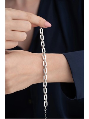 EDSA Silver 925 Ayar Gümüş Trend Zincir Bileklik