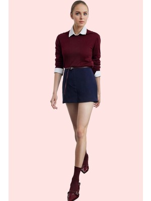 PayBuy Kadın Moda Şort Etek Dokuma Finike Kumaş Kısa Boy Yüksek Bel Günlük Hafta Sonu Kaliteli Malzeme