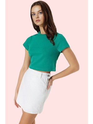PayBuy Kadın Moda Denim Şort Etek Yüksek Bel Geniş Paça Pamuklu Yaz Günlük Hafta Sonu Kaliteli Malzeme