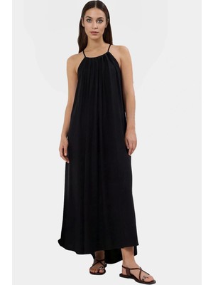 PayBuy Kadın Maxi Elbise Geniş Kesim Kare Yaka Viskoz Günlük Stil Hafta Sonu Yaz Aylarının Vazgeçilmezi