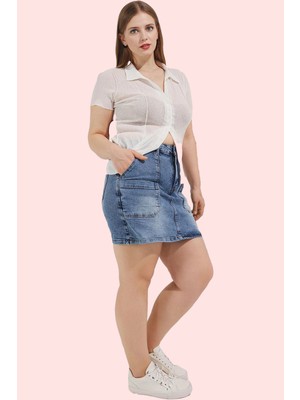 PayBuy Kadın Denim Şort Etek Yüksek Bel Kısa Boy Casual Günlük Hafta Sonu Yaz Aylarının Vazgeçilmezi