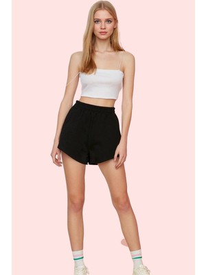 PayBuy Kadın Moda Geniş Paça Örme Şort Yüksek Bel Pamuklu Günlük Kullanım Hafta Sonu Dayanıklı Malzeme