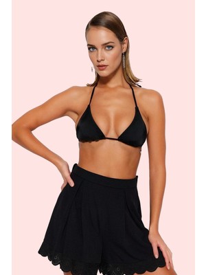 PayBuy Kadın Moda Yüksek Bel Geniş Paça Crinkle Dokuma Şort Yazlık Şort Günlük Kullanım
