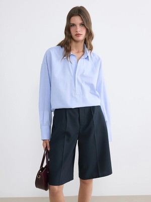 Lc Waikiki Yeni Sezon Gömlek Yaka Oversize Oxford Bluz