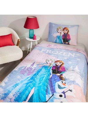 Taç Lisanslı Disney Frozen Winter Tek Kişilik Yatak Örtüsü Seti