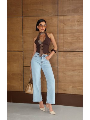 Aida Fashion Kapri Jean Pantolon Kadın