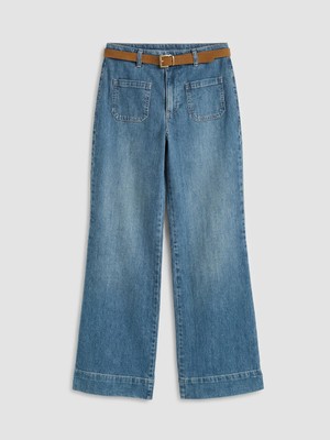 Lc Waikiki Yeni Sezon Beli Kemerli Wideleg Kadın Jean Pantolon