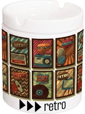 Veracraft Retro Tasarımlı Melamin Küllük | Dekoratif Vintage Sigara Küllüğü | Kırılmaz, Hafif ve Şık Masaüstü Küllük