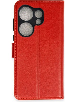 Tedar Tecno Camon 20 Prime Trend S Plus Kapaklı Kılıf - Kırmızı Najmaddin