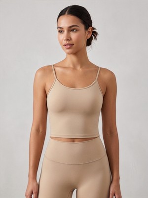To Bare Kadın Ince Askılı Crop Atlet Basic Esnek Fit Bluz Beyaz