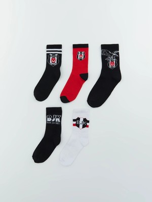 Lc Waikiki Yeni Sezon Beşiktaş Desenli Erkek Çocuk Soket Çorap 5'li