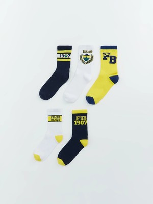 Lc Waikiki Yeni Sezon Fenerbahçe Desenli Erkek Çocuk Soket Çorap 5'li