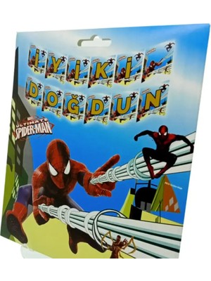 Partyy Bag Örümcek Adam Temalı Iyi Ki Doğdun Yazılı Banner Set