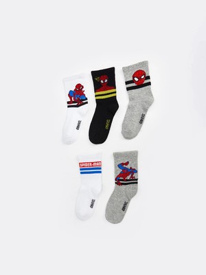 Lc Waikiki Yeni Sezon Spider-Man Desenli Erkek Çocuk Soket Çorap 5'li
