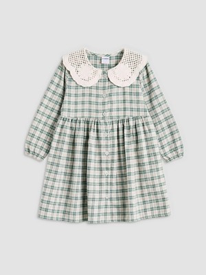 Lc Waikiki Yeni Sezon Bebe Yaka Ekose Kız Çocuk Elbise