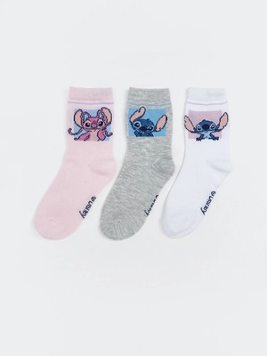 Lc Waikiki Yeni Sezon Stitch Desenli Kız Çocuk Soket Çorap 3'lü
