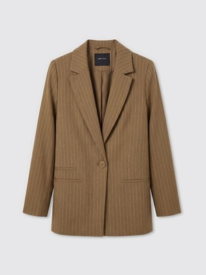 Lc Waikiki Yeni Sezon Çizgili Keten Karışımlı Kadın Blazer Ceket