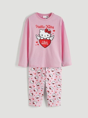 Lc Waikiki Yeni Sezon Bisiklet Yaka Hello Kitty Baskılı Kız Çocuk Pijama Takımı
