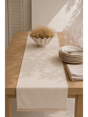 Typoniq Attitude Included Riviera %100 Pamuk Runner Ekru 50X150 cm