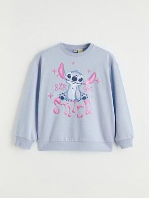 Lc Waikiki Yeni Sezon Stitch Baskılı Kız Çocuk Sweatshirt