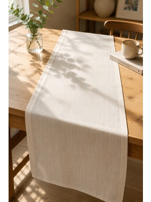 Typoniq Attitude Included Terra Premium Keten Görünümlü Bej Runner 40X140 cm