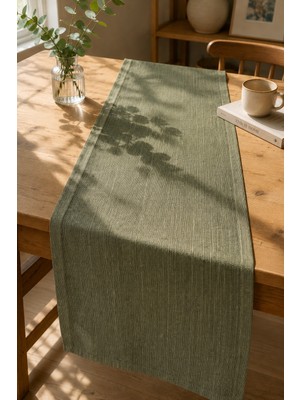 Typoniq Attitude Included Terra Premium Keten Görünümlü Haki Runner 40X140 cm