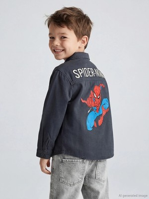 Lc Waikiki Yeni Sezon Spider-Man Baskılı Erkek Çocuk Gömlek