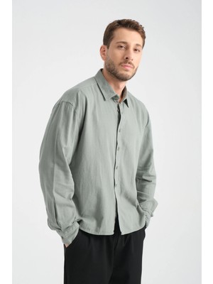 Redline Bond Keten Oversize Rahat Kalıp Premium Kumaş Basic Gömlek
