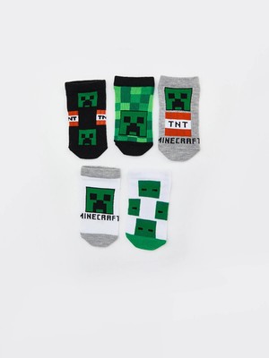 Lc Waikiki Yeni Sezon Minecraft Desenli Erkek Çocuk Patik Çorap 5'li