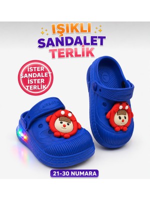 papucumun dünyası Çocuk Cross Eva Işıklı  Hafif Günlük Havuz Kreş Kumsal Kullanışlı Terlik