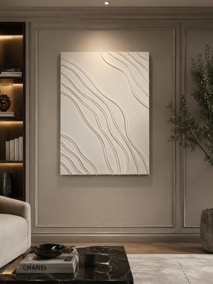 3 Boyutlu Dalga Desenli Dokulu Pinterest Kanvas Tablo