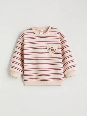 Lc Waikiki Yeni Sezon Bisiklet Yaka Çizgili Kız Çocuk Sweatshirt