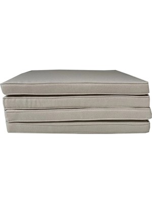 SİTEHOME Koton Açık Bej Fitilli 53X46 cm 4 Parça Sandalye Koltuk Minder Seti