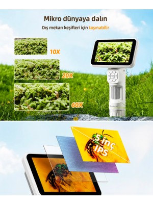 Holatec Çocuklar İçin Eğitici Öğretici Mikroskop Hayvanlar Nesneler Mikro Organizmalar 4K Çekim