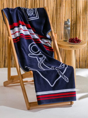 Lc Waikiki Yeni Sezon Çapa Baskılı Erkek Plaj Havlusu 70X150 cm