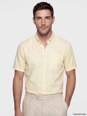 Lc Waikiki Yeni Sezon Regular Fit Keten Karışımlı Erkek Gömlek