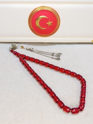 Halil Koçak Ateş Kehribar Tesbih Usta Yapımı ve Imzalı Kapsül Kesim