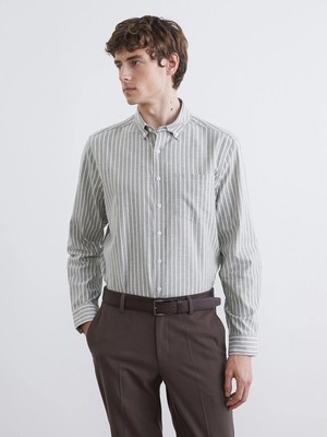 Lc Waikiki Yeni Sezon Regular Fit Çizgili Oxford Erkek Gömlek