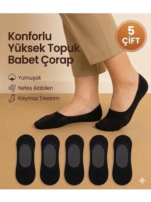 UZN Socks 5 Çift Erkek Babet Patik Pamuklu Çorap