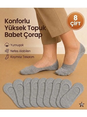 UZN Socks Görünmez Babet Çorap 8 Çift Çorap