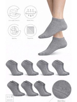 UZN Socks 20 Çift Pamuklu Kısa Patik Çorap | Unisex | Gri | Terletmez | Günlük Kullanıma Uygun