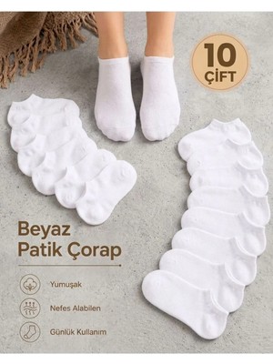 UZN Socks Unisex Beyaz Patik Çorap 30 Çift
