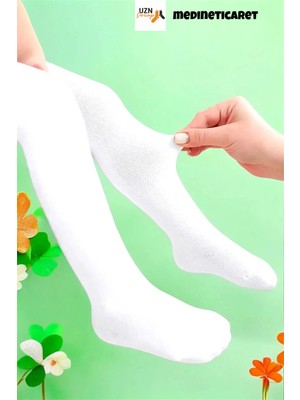 UZN Socks Medine Ticaret Beyaz Pamuklu Çocuk Kilotlu Çorap- Çocuk Külotlu Çorap