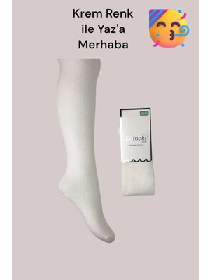 UZN Socks Krem Pamuklu Çocuk Kilotlu Çorap- Çocuk Mevsimlik Yazlık Külotlu Çorap