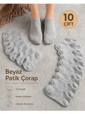 UZN Socks 10’lü Premium Gri Kısa Patik Çorap