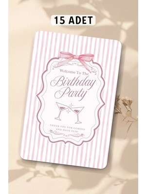 Metranya Doğum Günü Partisi - Masa Kartı Oyun Kartı 15 Adet Happy Birthday Kutlama Sevgiliye Özel Pasta Dilek