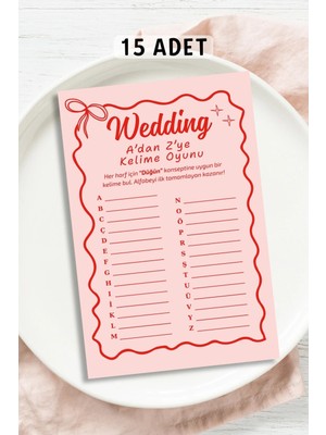 Metranya A Dan Z Ye Bride Kelime Oyunu 15 Adet Bekarlığa Veda Partisi Soru Kartı Bride To Be Gelin Nedime